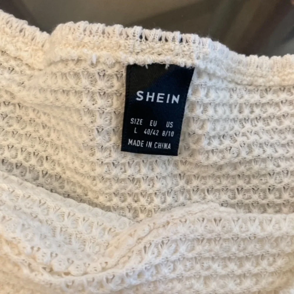 NWT SHEIN Crotchet Boho Knit White Skirt Set Size Large Bohemian Style 2 Piece - Picture 11 of 13